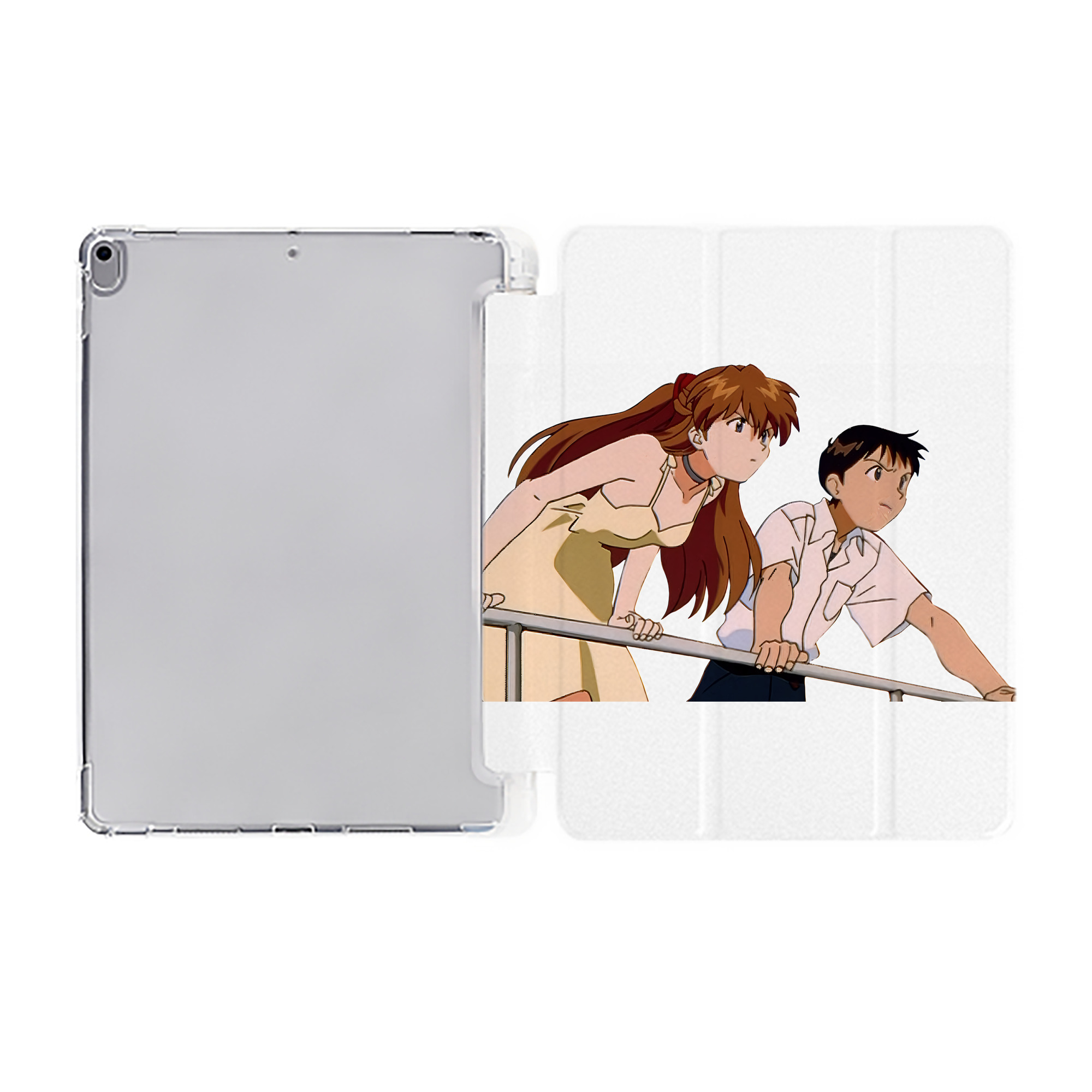 （画像用） EVA 新世紀エヴァンゲリオン IPad ケース ペン収納付き 三つ折りスタンド PUレザー×シリコン 対応機種9.5/10.5/10.9インチ
